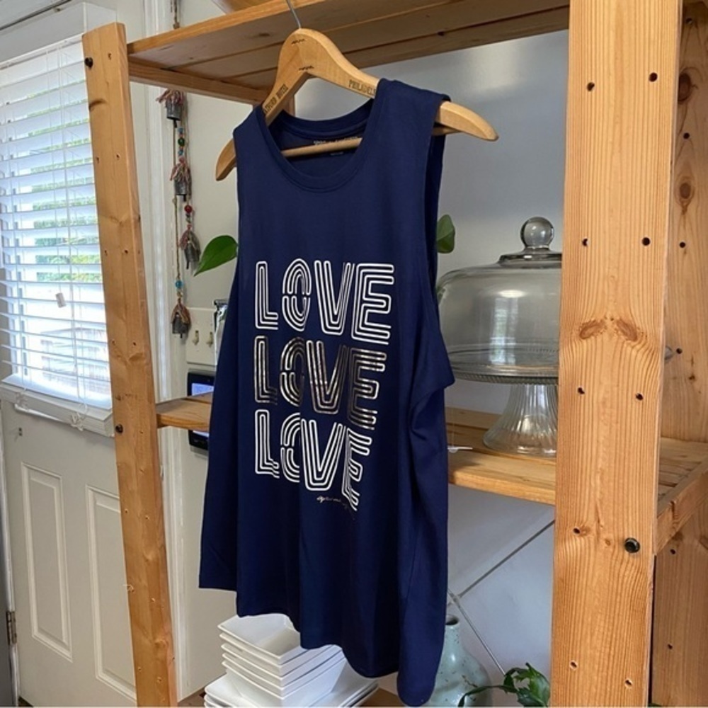 Spiritual Gangster Navy Blue Love Muscle Tank Top - Picture 4 of 13